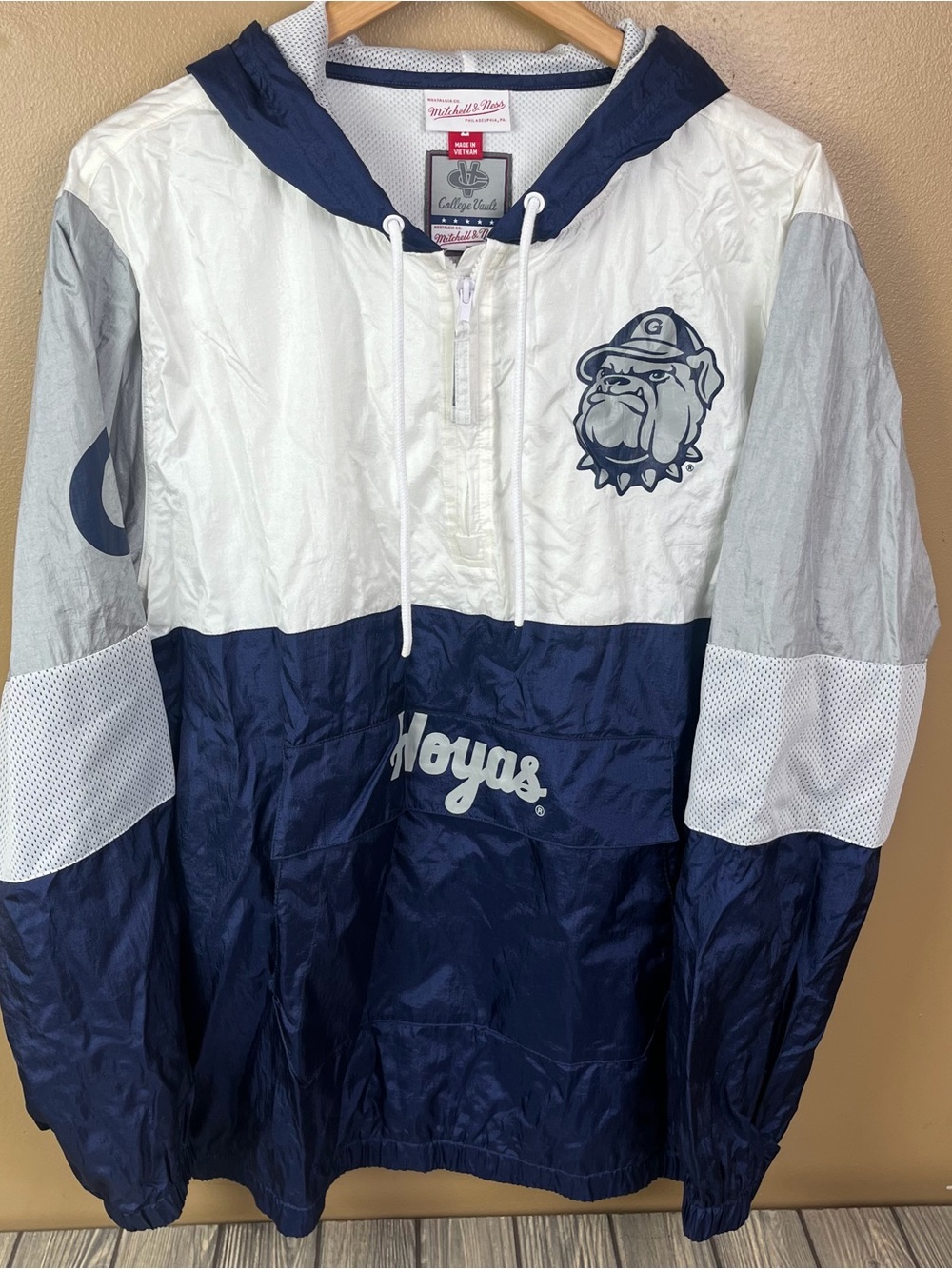 Mitchell & Ness Georgetown Hoyas Windbreaker Pullover Large